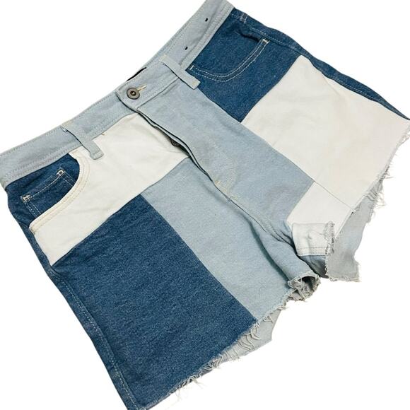 Hollister Patchwork Jean Shorts Ultra High Rise Mom Shorts Retro 90s Y2K SZ 9/29 - Picture 5 of 5